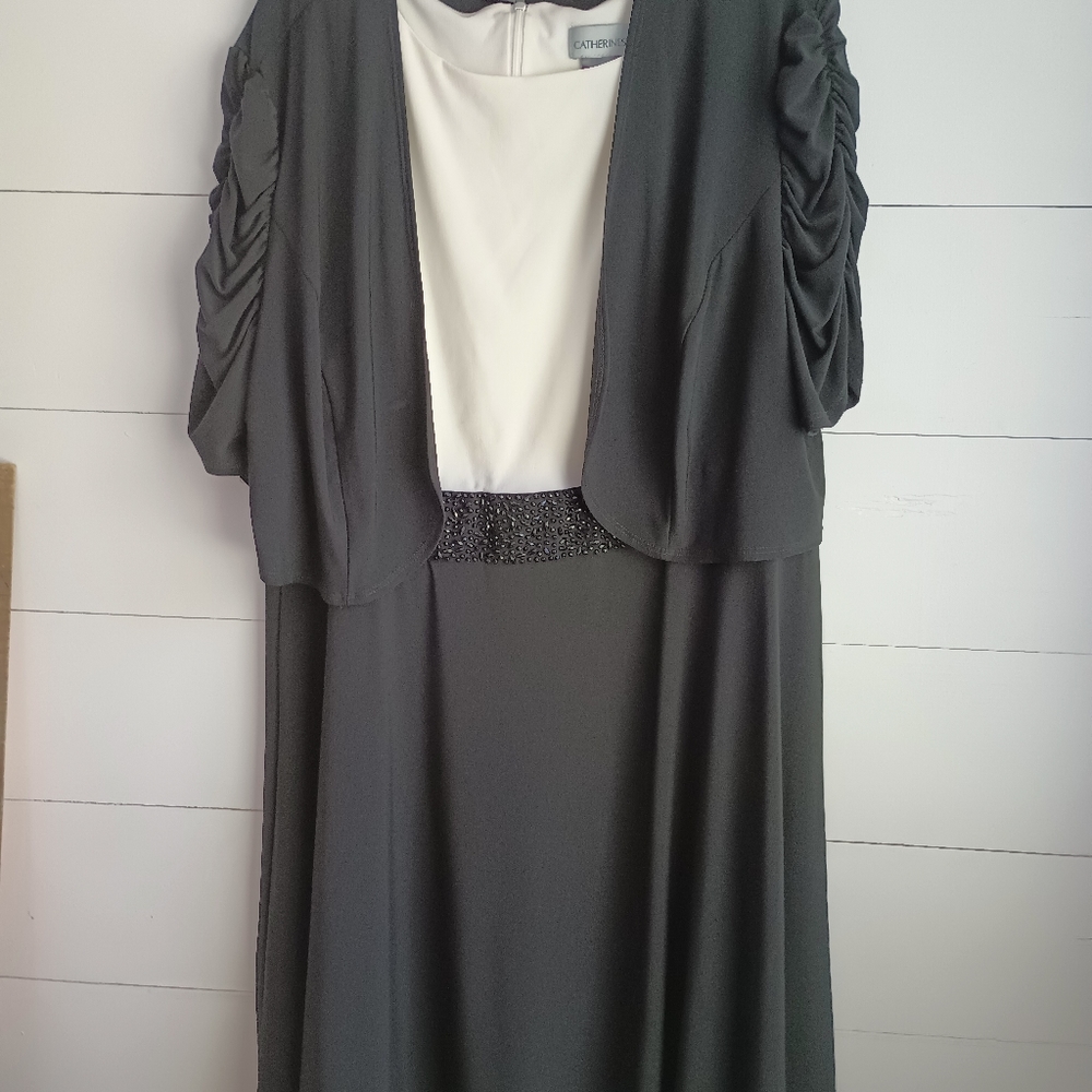 Catherine's plus size 2x black and white dress w/jacket NWT